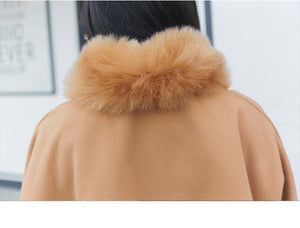 Fashion Woollen Outwear Fur Collar - GetComfyShoes