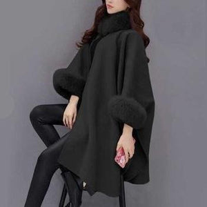 Fashion Woollen Outwear Fur Collar - GetComfyShoes