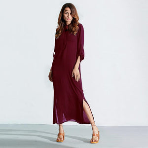 Cotton Linen Beach Maxi Dress - GetComfyShoes