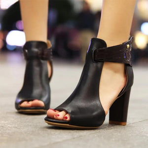 2019 Summer Peep Toe Fashion Sandals - GetComfyShoes
