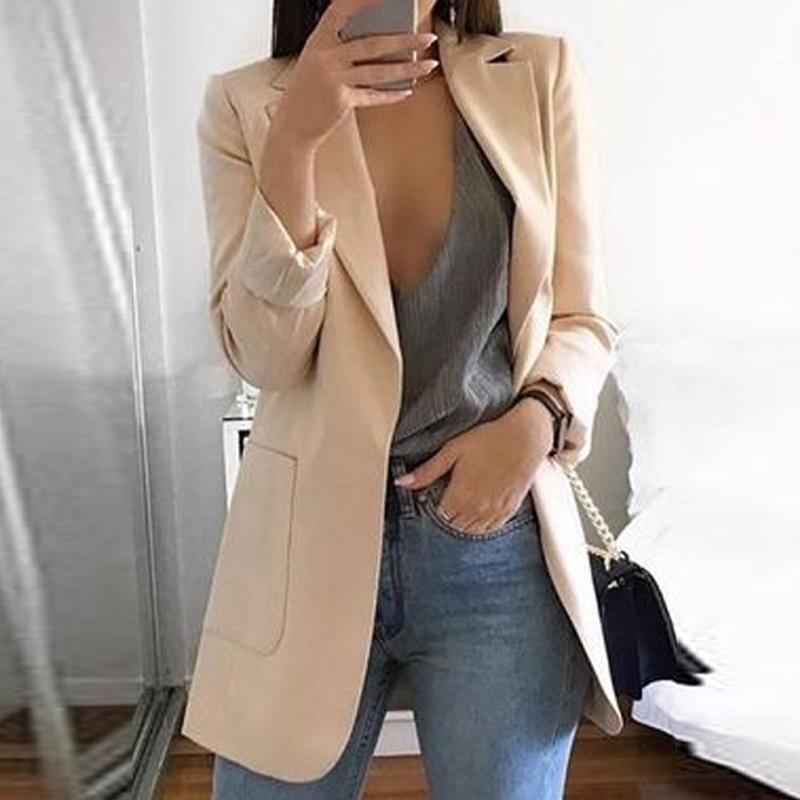 Women New Casual Slim Long Sleeves Turn-Down Collar Cardigan