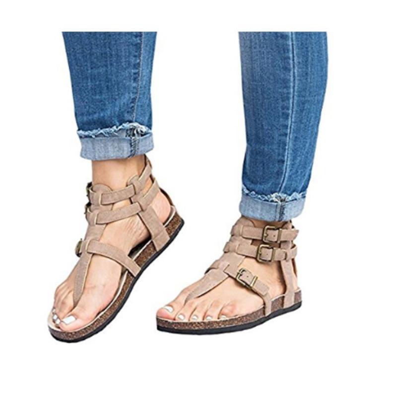 Cross Band Clip Toe Buckle Sandals - GetComfyShoes