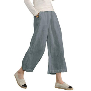 Casual Plain Shift Linen Pants Women - GetComfyShoes