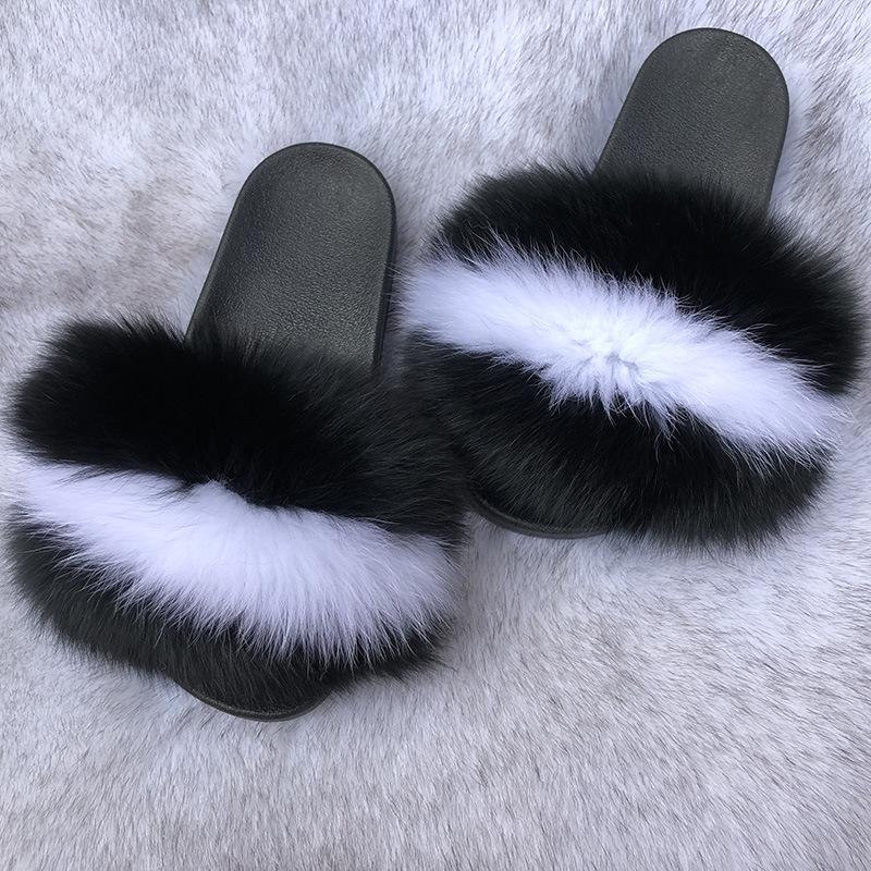 Women Indoor Fuzzy Slide Sandals Summer Slippers