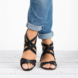 Cross-tie Buckle Sandals For Ladies - GetComfyShoes