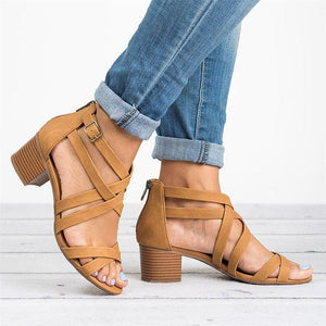 Cross-tie Buckle Sandals For Ladies - GetComfyShoes