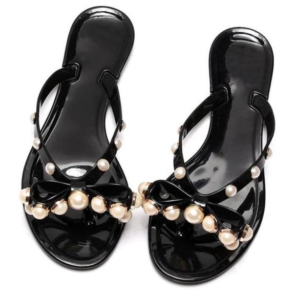 Women bowknot rhinestone 
fashion slide flip flop