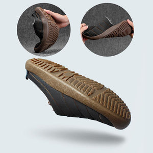 Men Winter Water-resistant Fur Warm Flat Shoes Cotton Slippers