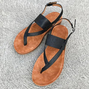 Women summer flat clip toe ankle strap sandals