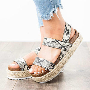 Espadrille Wedge Platform Strap Sandals - GetComfyShoes