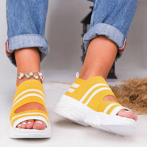 2019 Stylish Hollow Out Peep Toe Chunky Comfy Sandals