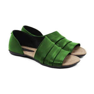 Cut out flat ruffles peep toe sandals