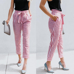 Summer Slim Loose Comfortable Stripe Pants Women