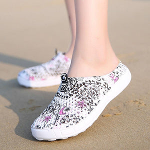 Women summer beach flower printed antiskid comfortable slide sandals
