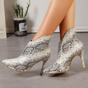 Fashion v cut pointed toe high heel chelsea boots women