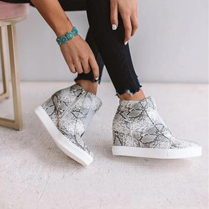 Women's wedge sneakers fashion high top sneakers boots