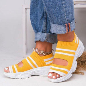 2019 Stylish Hollow Out Peep Toe Chunky Comfy Sandals