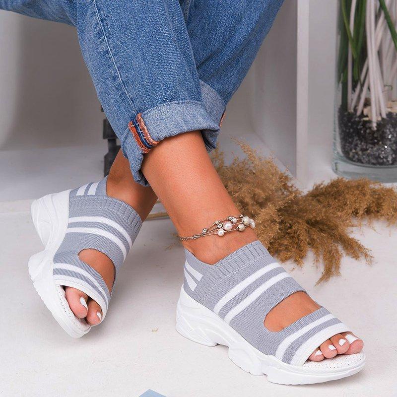 2019 Stylish Hollow Out Peep Toe Chunky Comfy Sandals