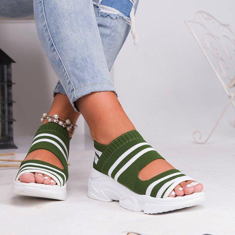 2019 Stylish Hollow Out Peep Toe Chunky Comfy Sandals