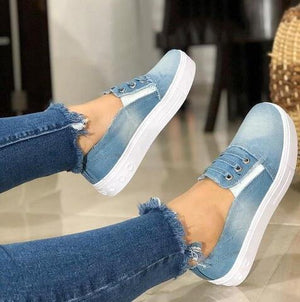 Women canvas slip on platform sneakers
