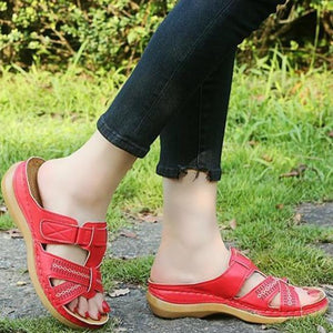 Women low heel slip on summer outdoor comfortable sandals