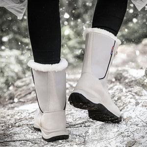 Women's warm lining anti-slip mid calf snow boots