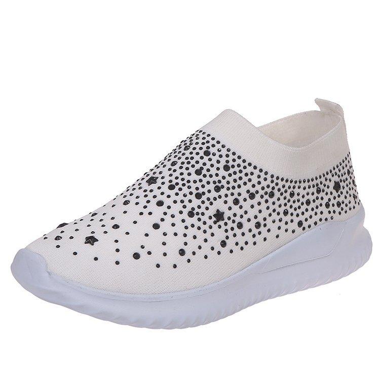 Women Rhinestone Sneakers Soft Breathable Sock Sneakers - fashionshoeshouse