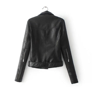 Women cropped zipper pocket long sleeve turn-down collar spring jacket