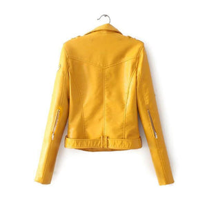 Women cropped zipper pocket long sleeve turn-down collar spring jacket