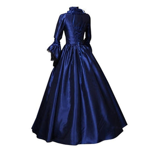 Women maxi bowknot big swing lace flare sleeve vintage party dresses