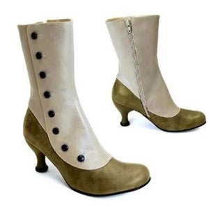 Women's elegant stiletto heel dress boots zipper mid calf boots