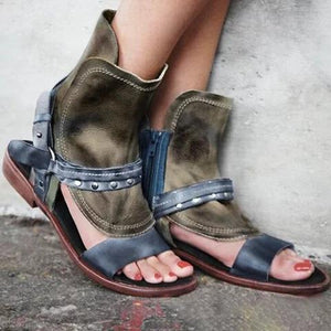 Zipper 2 Strap Platform Sandals Women