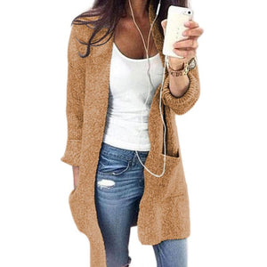 Women 5XL Knit Long Sleeve Pockets Plus Size Cardigan