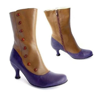 Women's elegant stiletto heel dress boots zipper mid calf boots
