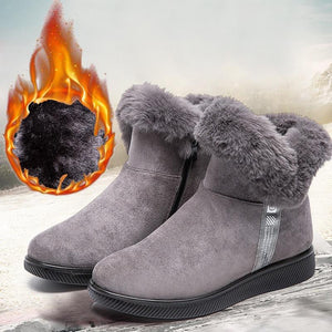Women Fashion Turn Down Thick Lining Faux Fur Keep Warm Anti-skid Snow Boots