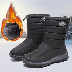 Women Waterproof Thick Lining Faux Fur Keep Warm Winter Platform Snow Boots