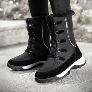 Women's warm lining anti-slip mid calf snow boots