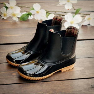 Women Chelsea Duck Boots Waterproof Platform Rain Boots