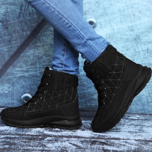 Women ankle winter thick keep warm stitching platform snow boots