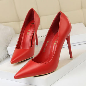 Women pointed toe high heels stiletto 4 inch heels