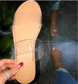 Women Summer Casual Two Strap Slide Sandals