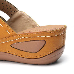 Women summer slides three strap 
slide wedge sandals