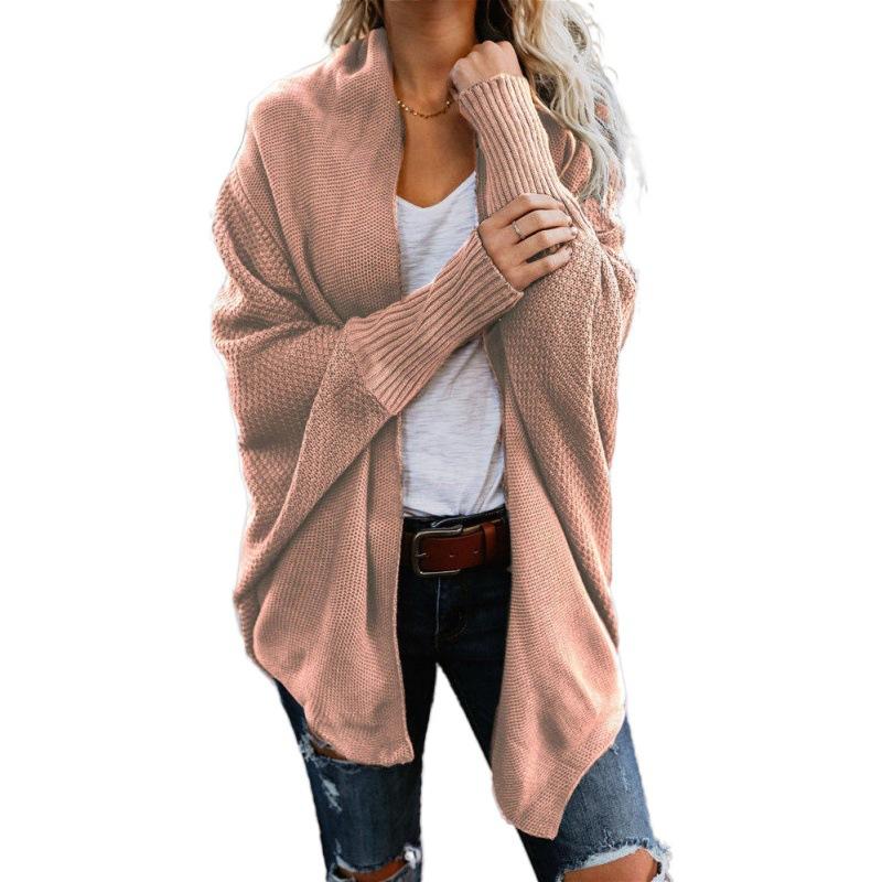 Women's open front batwing cocoon cardigan sweater knitted cardigan for fall/winter