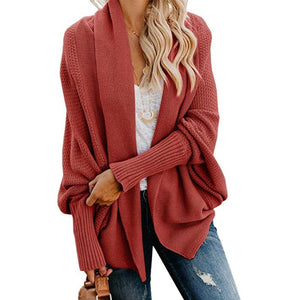 Women's open front batwing cocoon cardigan sweater knitted cardigan for fall/winter