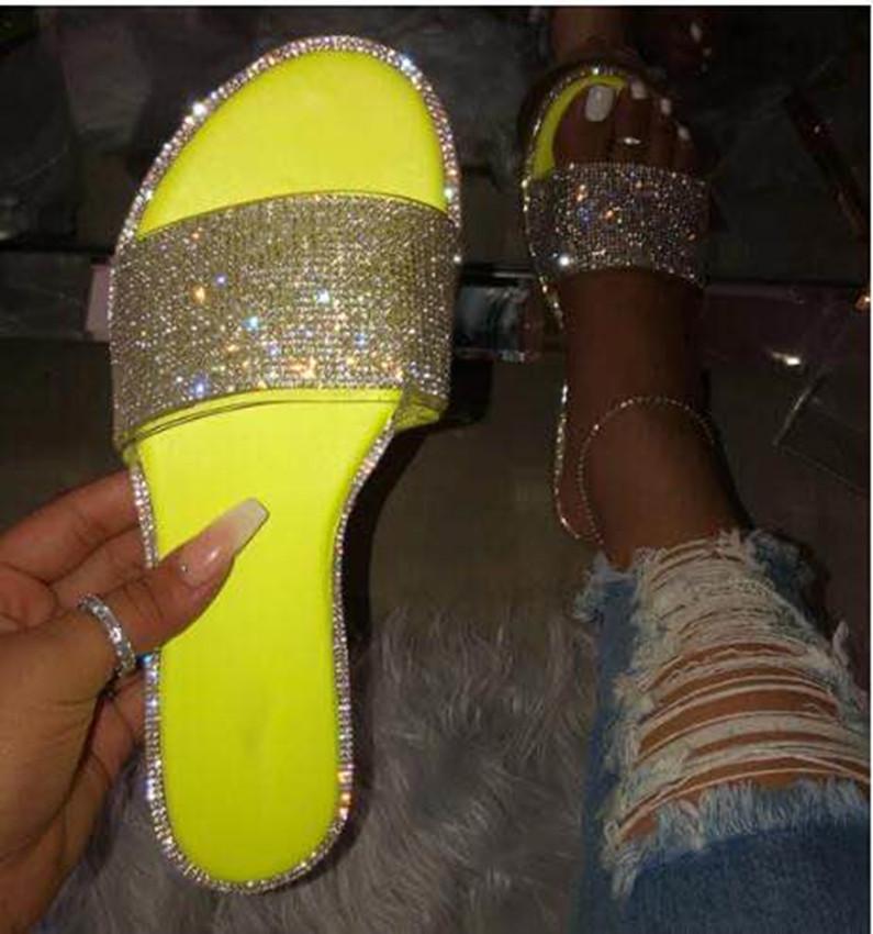 Rhinestone slide sandals fashion glitter slides