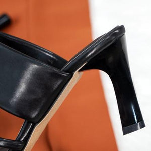 Women irregular ring toe stiletto flip flop heels