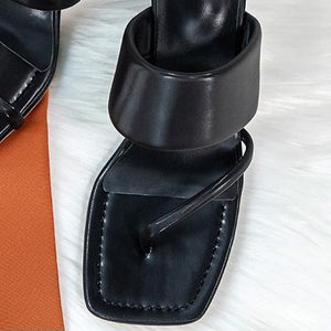 Women irregular ring toe stiletto flip flop heels
