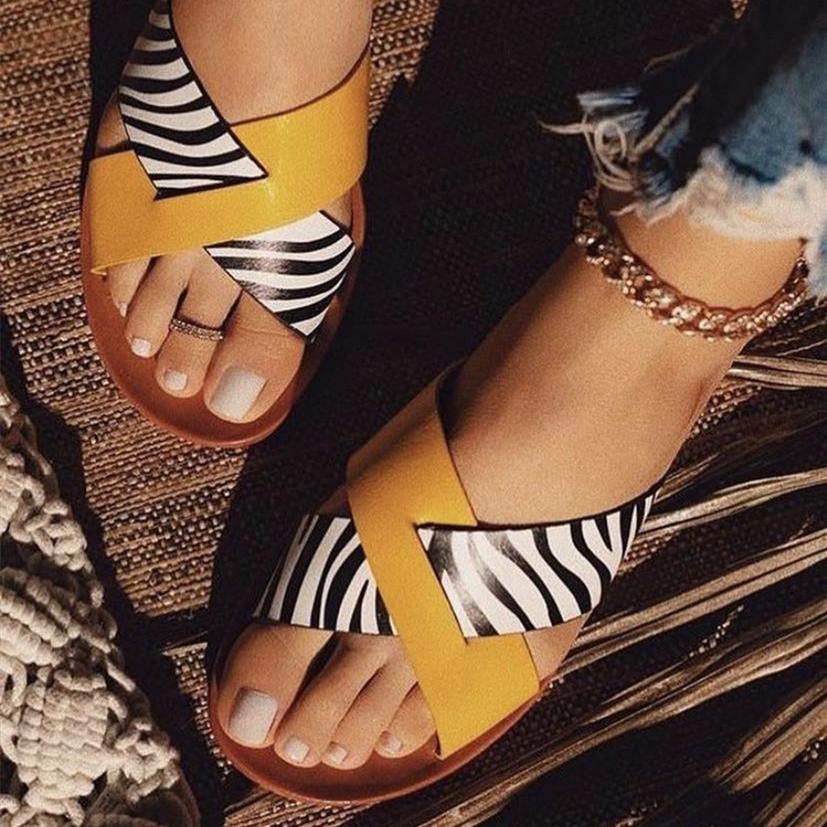 Women's boho criss cross beach sandals