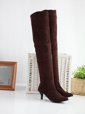 Women solid color stiletto heel over the knee boots