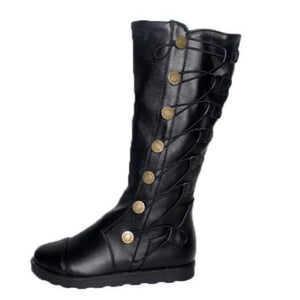 Women's soft knee high boots eastic lace-up boots low heel knee high boots